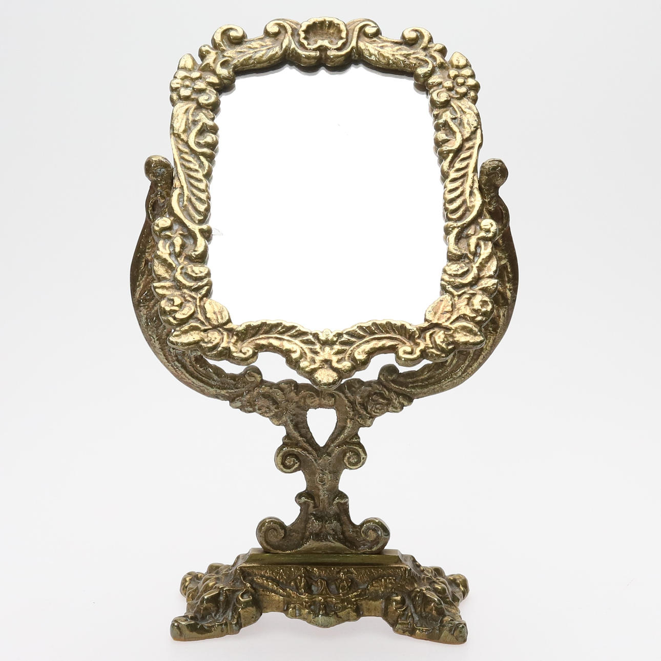 TABLE MIRROR. metal, rococo style.