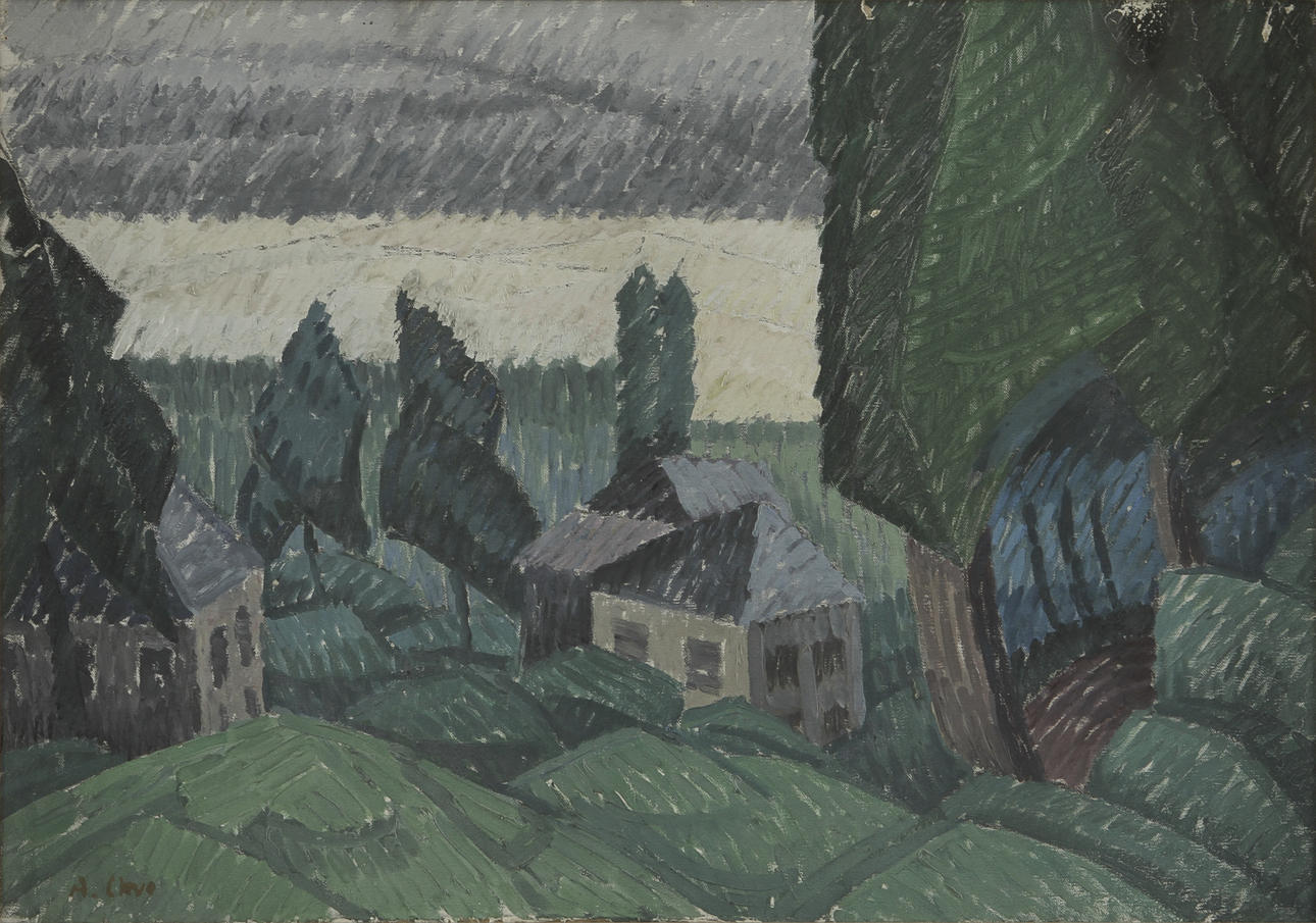 AGNES CLEVE. Olja på duk. Stämpelsignerad.