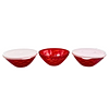 TUPPERWARE, 3 BOWLS WITH LID, RED.