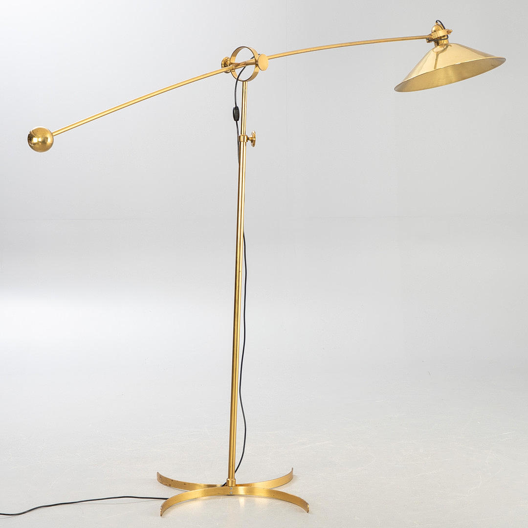 FLORIAN SCHULZ (1946-2019). Large arc lamp in brass.