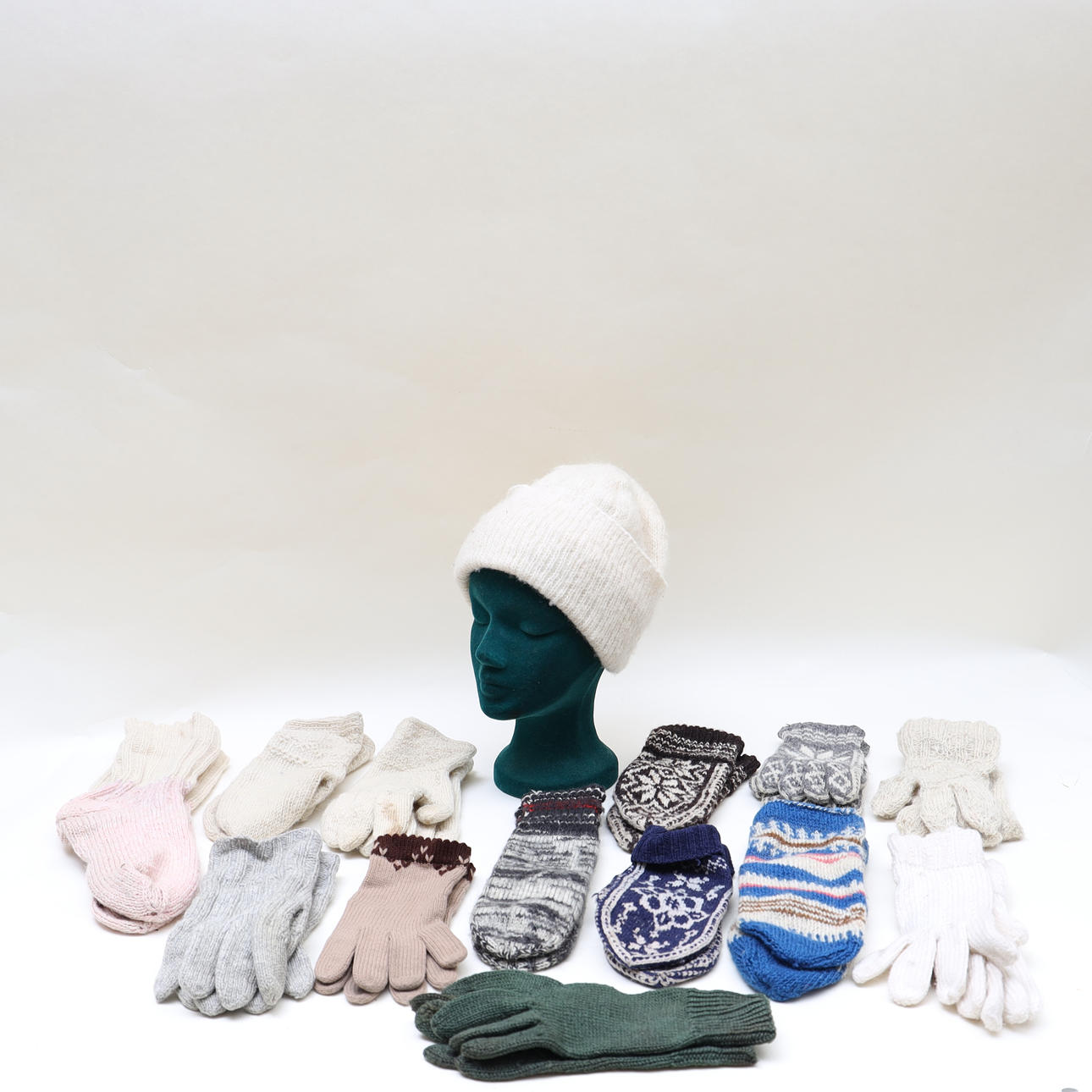 PARTY HATS AND MITTENS.