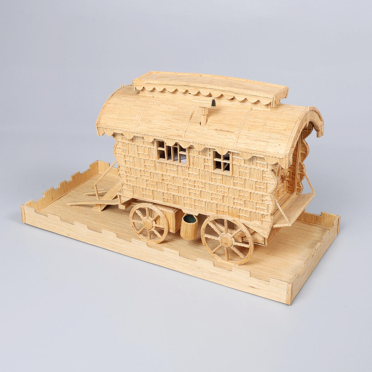 LARGE MATCHSTICK MODEL OF A ROMANY GYPSY CARAVAN. Miscellaneous ...