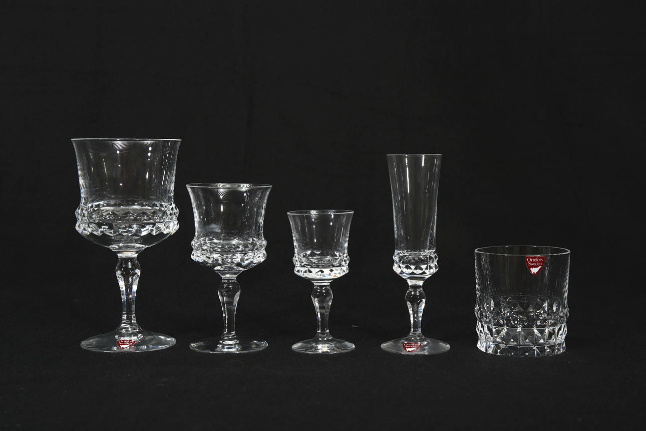 SERVIS, kristall, "Silvia", 44 delar, Orrefors.