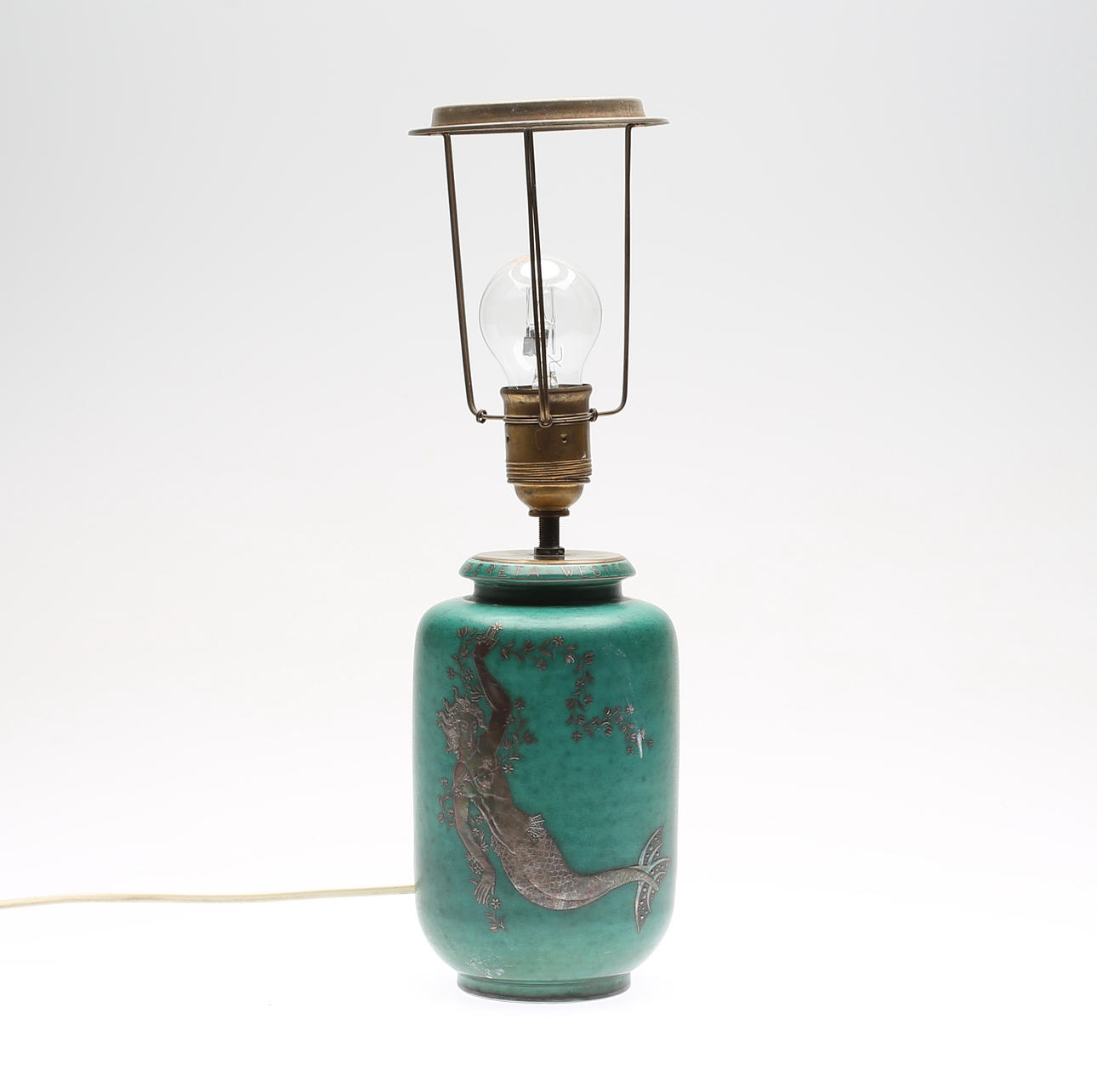 BORDSLAMPA, stengods, "Argenta", Wilhelm Kåge, 1900-talets andra hälft.