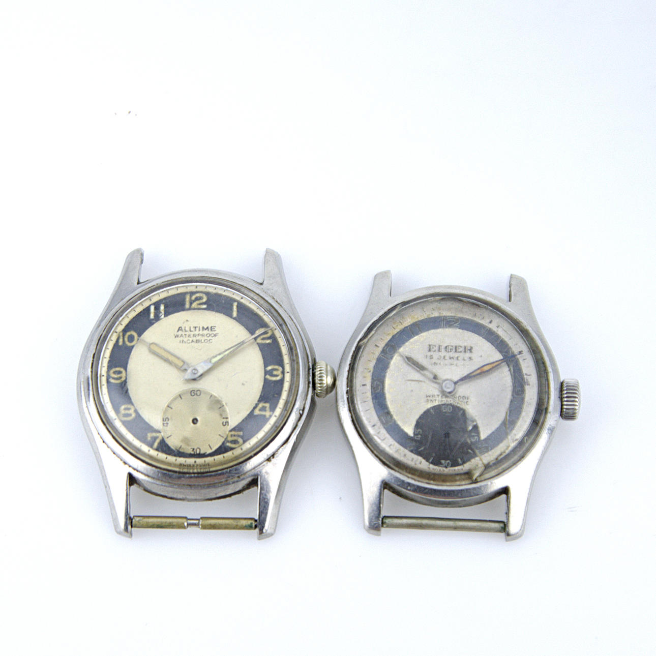 RELOJ DE PULSERA, 2 piezas Eiger y Alltime, 1950-60.