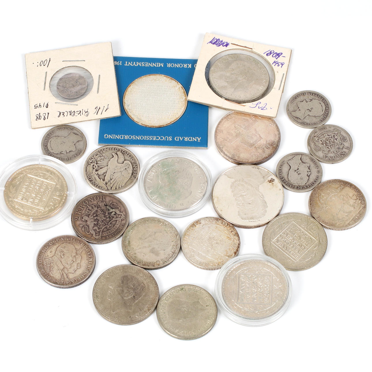 SILVER COINS, mostly Sweden. 18th/20th century.