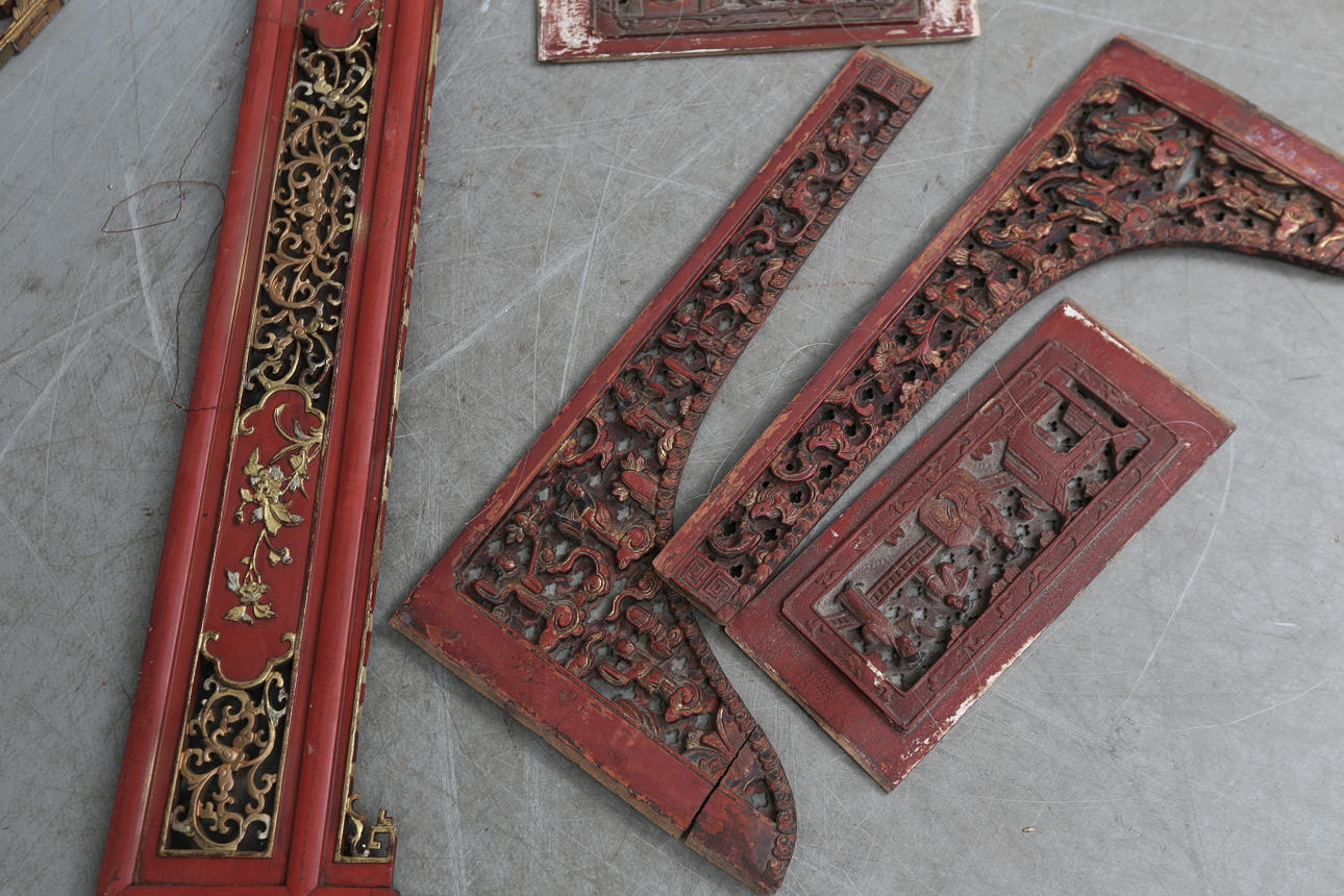 DEKORELEMENT, 7 st, trä, Kina.