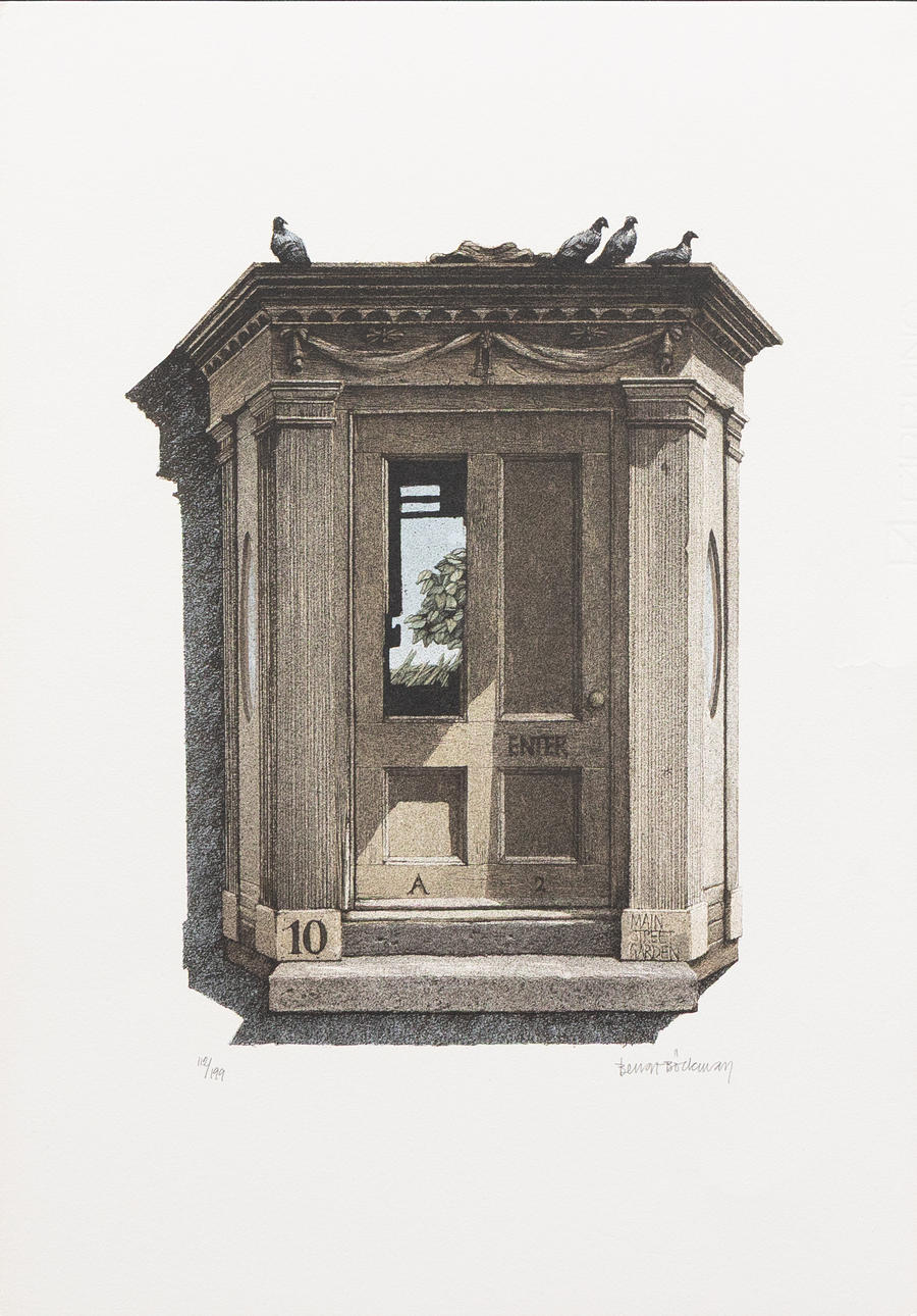 BENGT BÖCKMAN. Door with doves, lithograph no 112/199, signed.