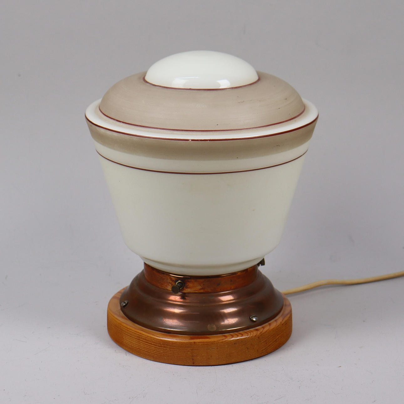TABLE/CEILING LAMP, functional, glass cup, 1930/40s.