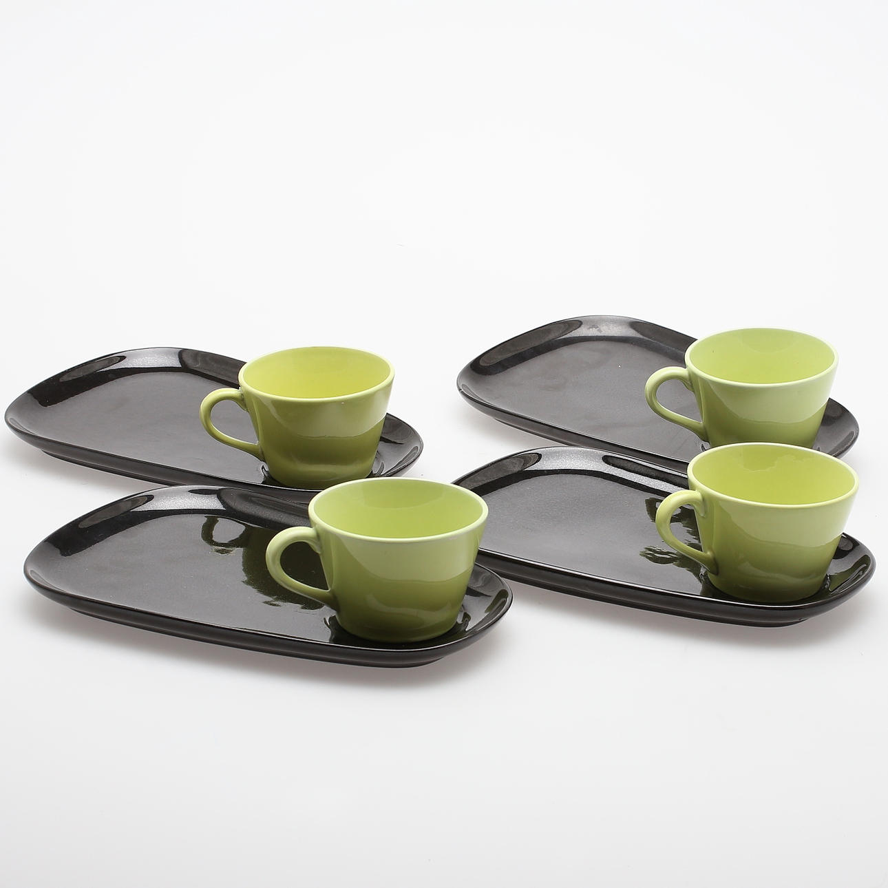 TV-KOPPAR, 8 delar, porslin, "Colorado", Stig Lindberg, Gustavsberg, 1900-tal.