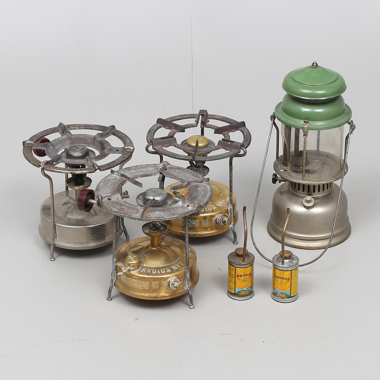 FOTOGENKÖK och FOTOGENLAMPA, 6 delar, Primus, Radius, BA Hjorth & Co Stockholm.