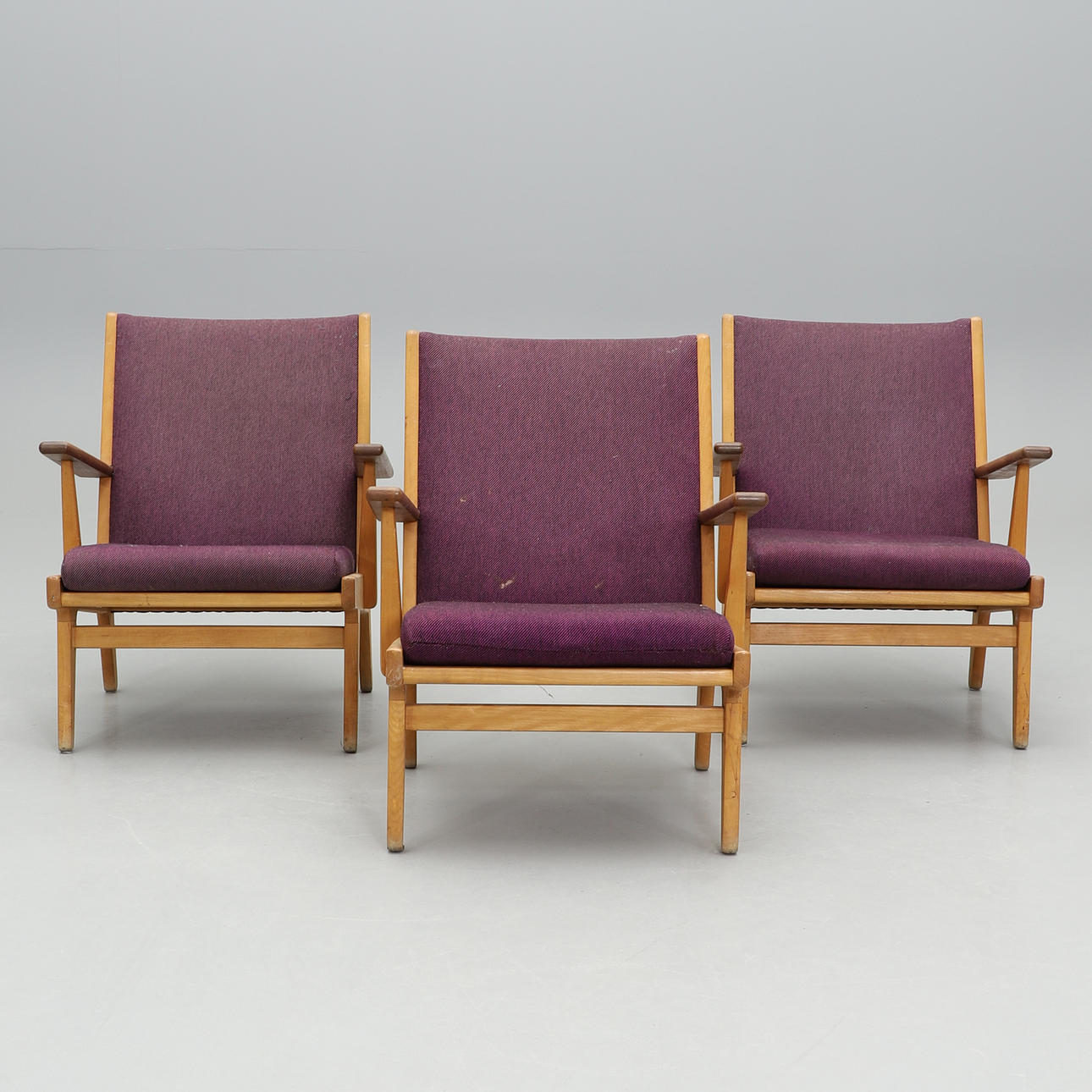 Three Danish 1960s armchairs.