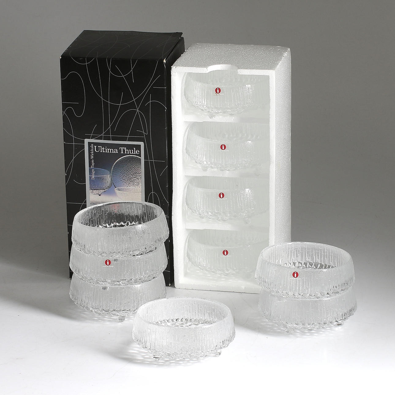 EFTERRÄTTSSKÅLAR, 10 st, "Ultima Thule", Tapio Wirkkala, Iittala, 1900-tal.