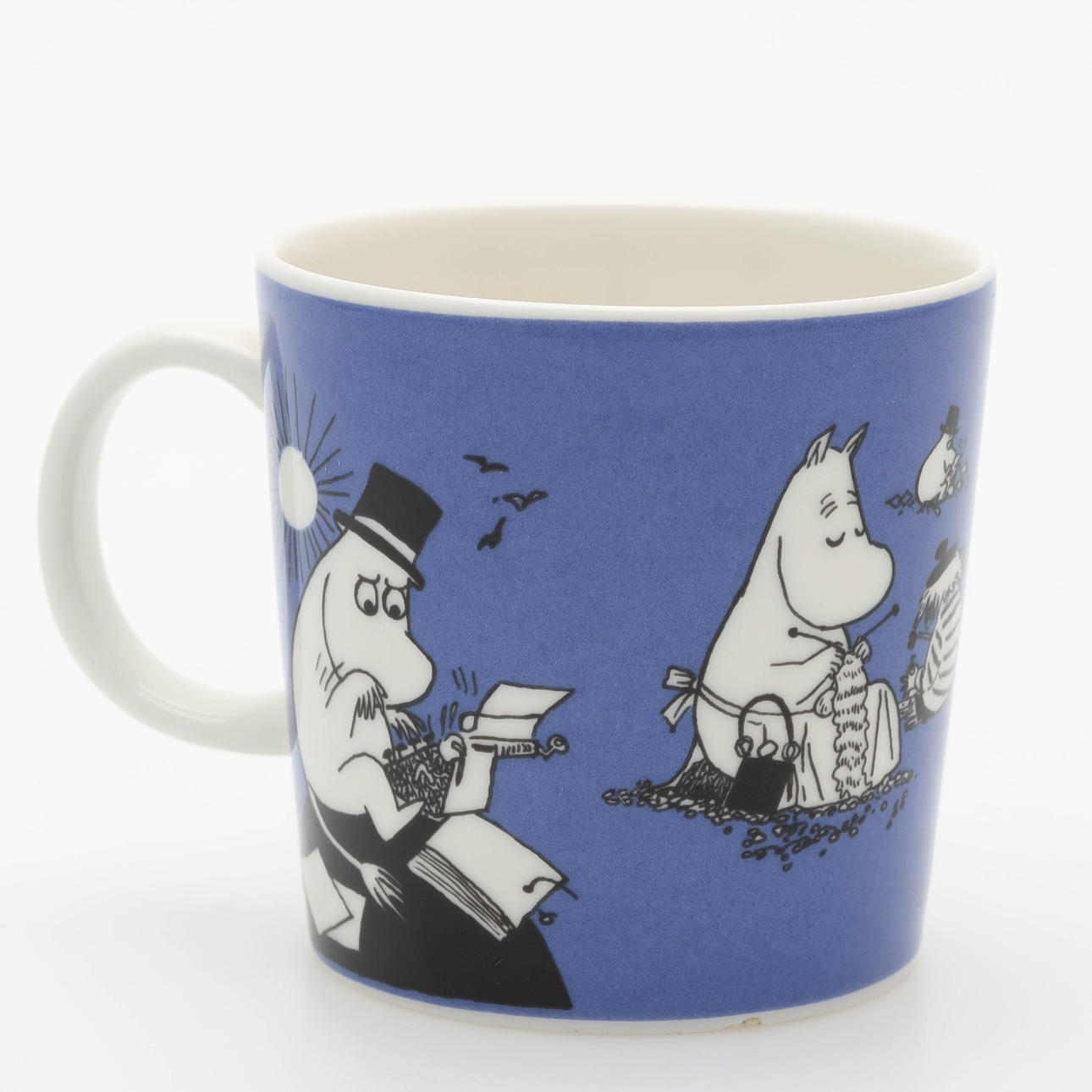 MUMINMUGG, porslin, "Muminpappan och flaskpost", Arabia, 1991.