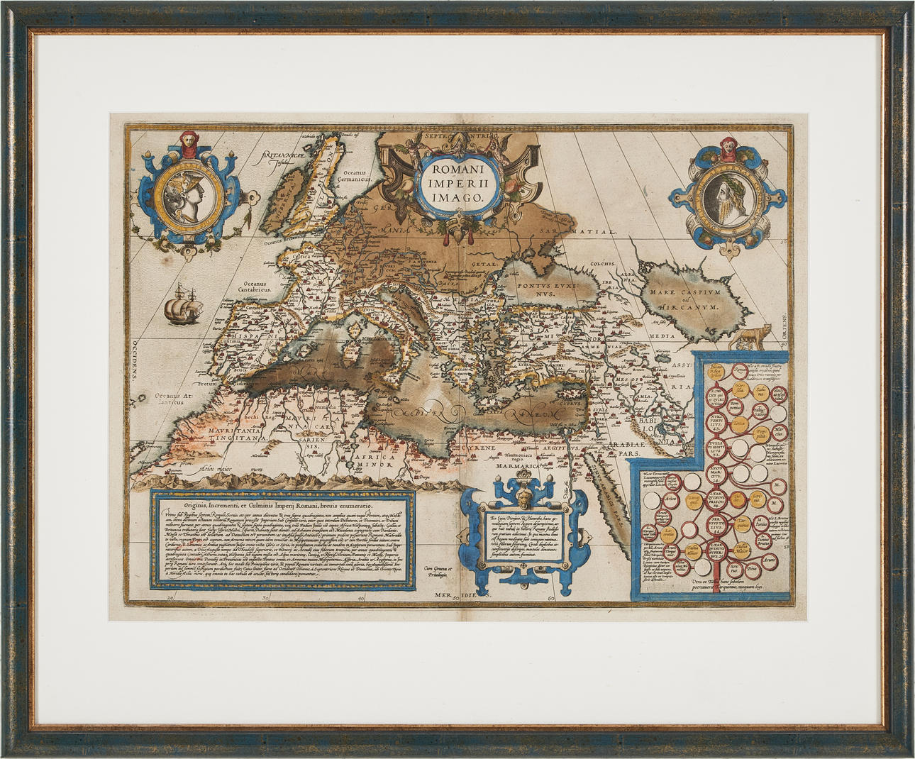 MAP OF THE ROMAN EMPIRE, ORTELIUS, Roman Imperii Imago, 1579. Books ...