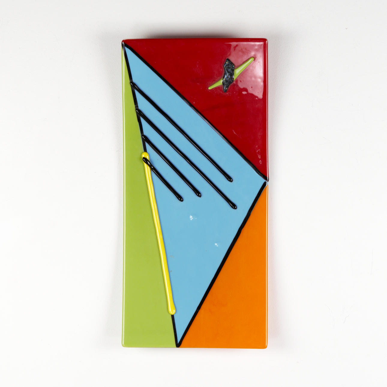 MATHS MATHSON. Wall panel, multicoloured glass, label marked. contemporary.
