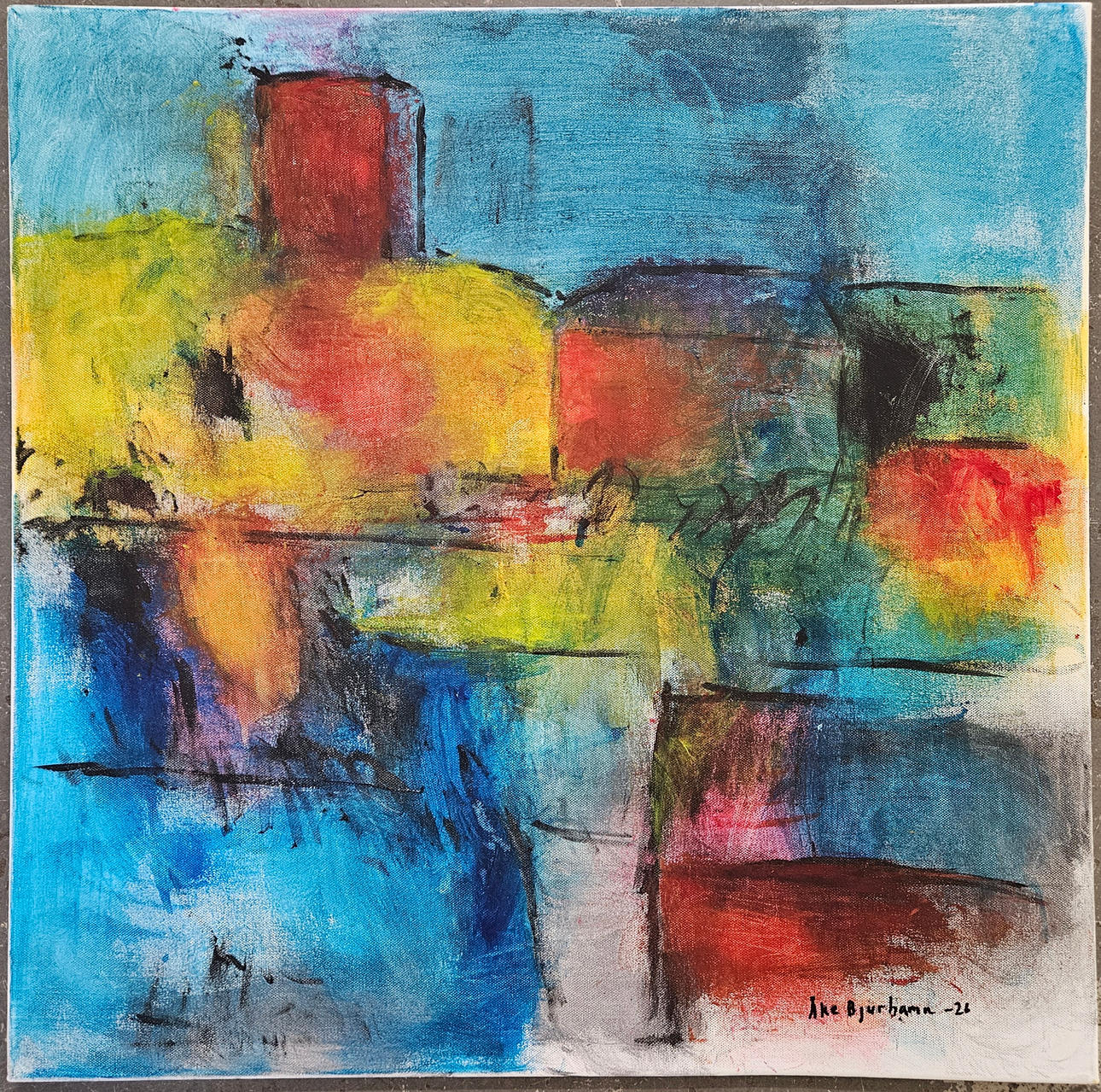 ÅKE BJURHAMN. Acrylic on canvas. Signed and dated 26.