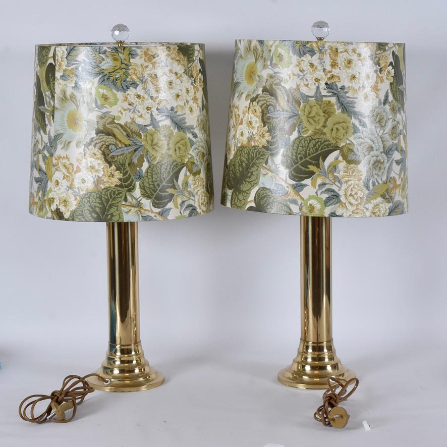 BORDSLAMPOR, 1 par, mässing, BERGBOMS.