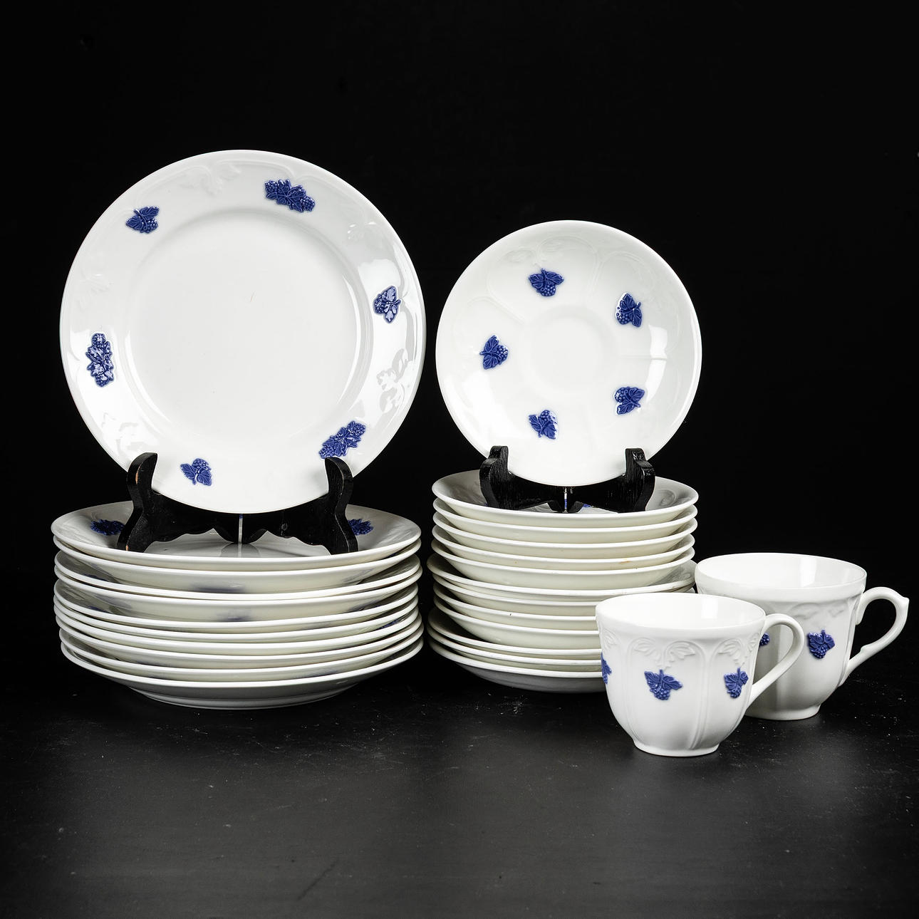 SERVISDELAR, 28st, "Blå Blom", Gustavsberg.