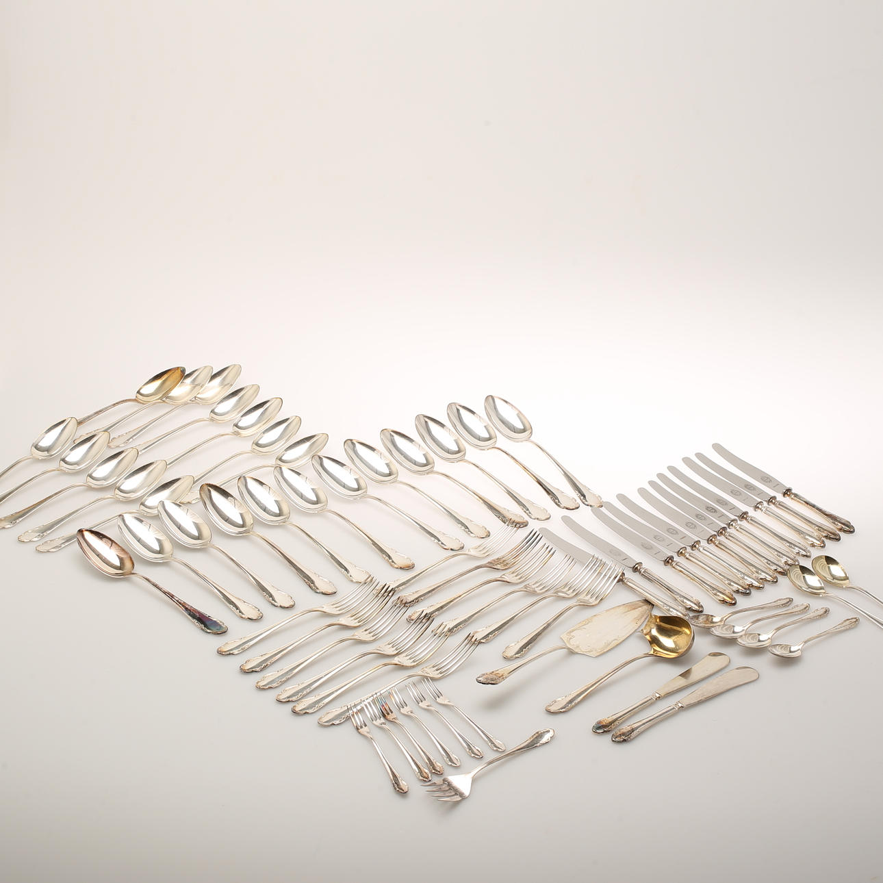 BESTICK, 65 delar "Haga", Skandia, Nysilver.