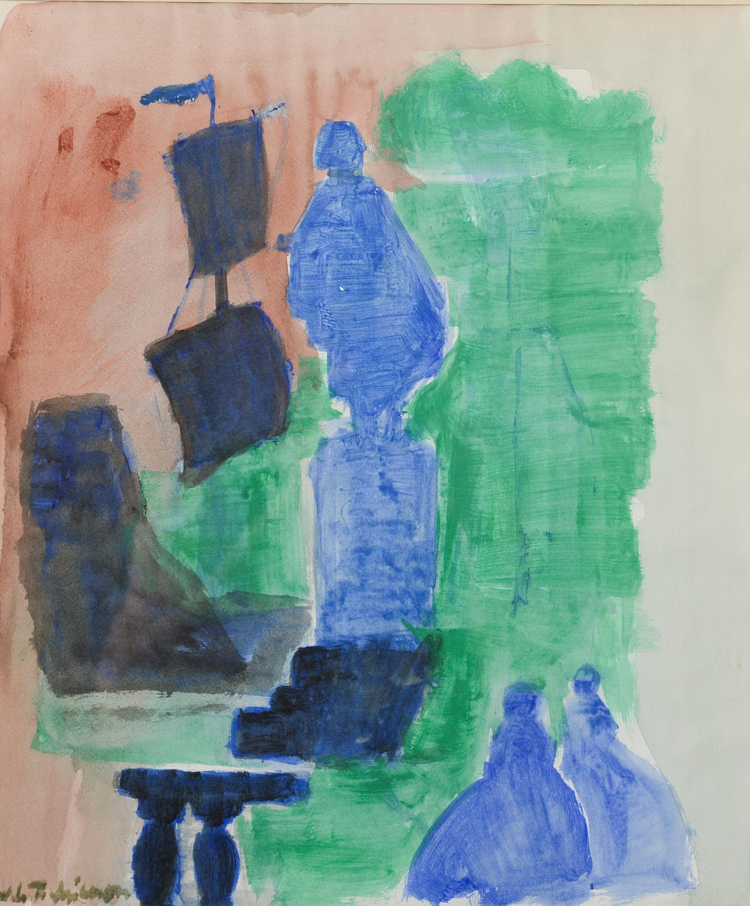 NILS FREDRIKSSON. Figurative motif, watercolour, signed.