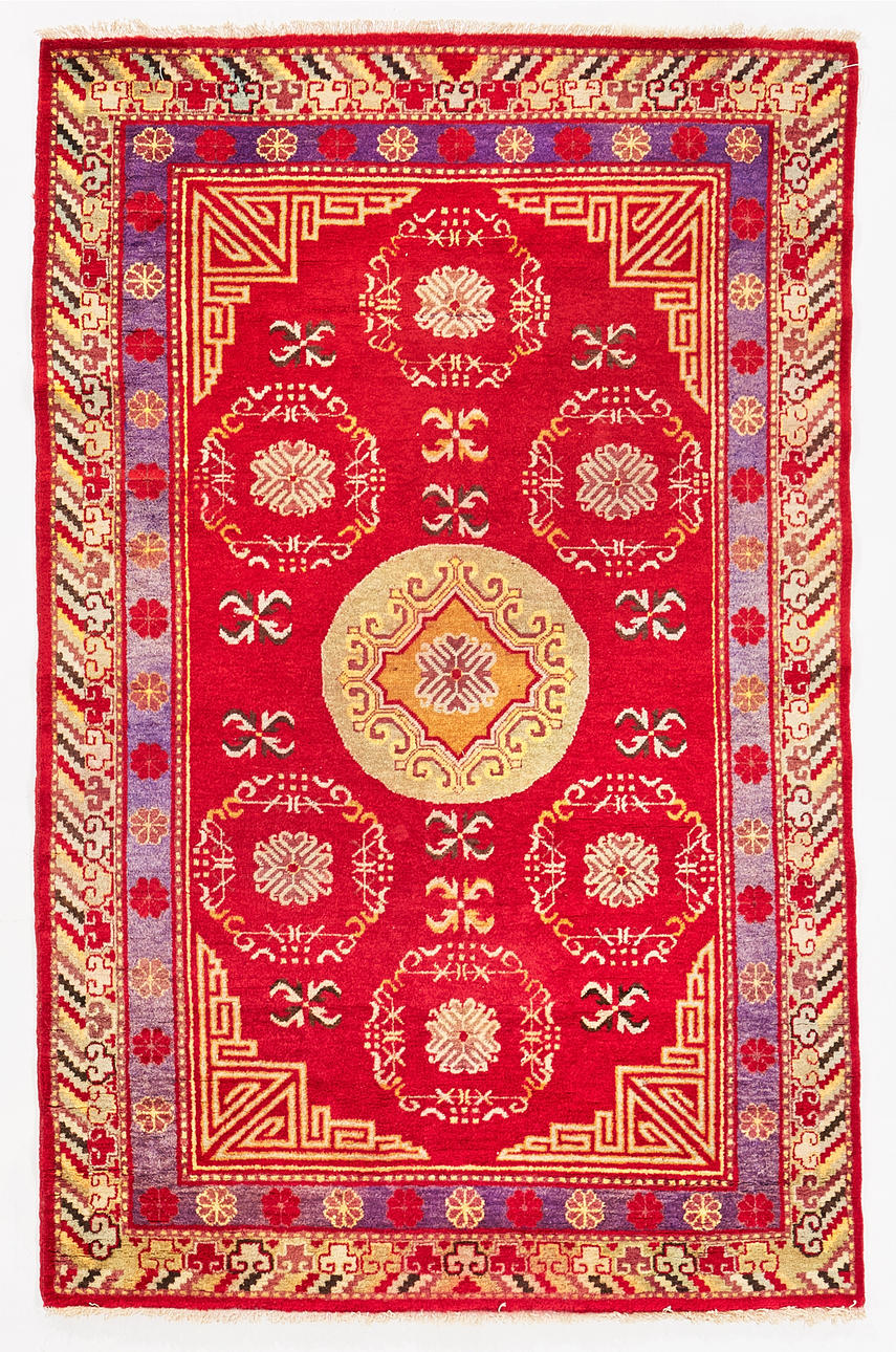 CARPET, China, antique, polychrome decor.