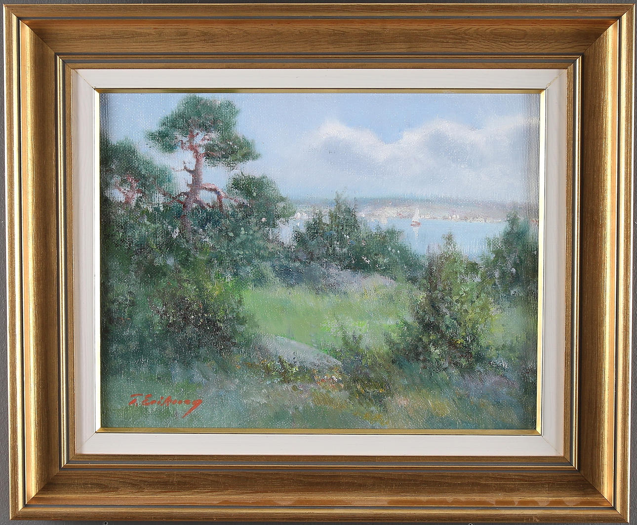 TAGE ERIKSSON. "Fr. Hälsö", olja på duk, signerad.