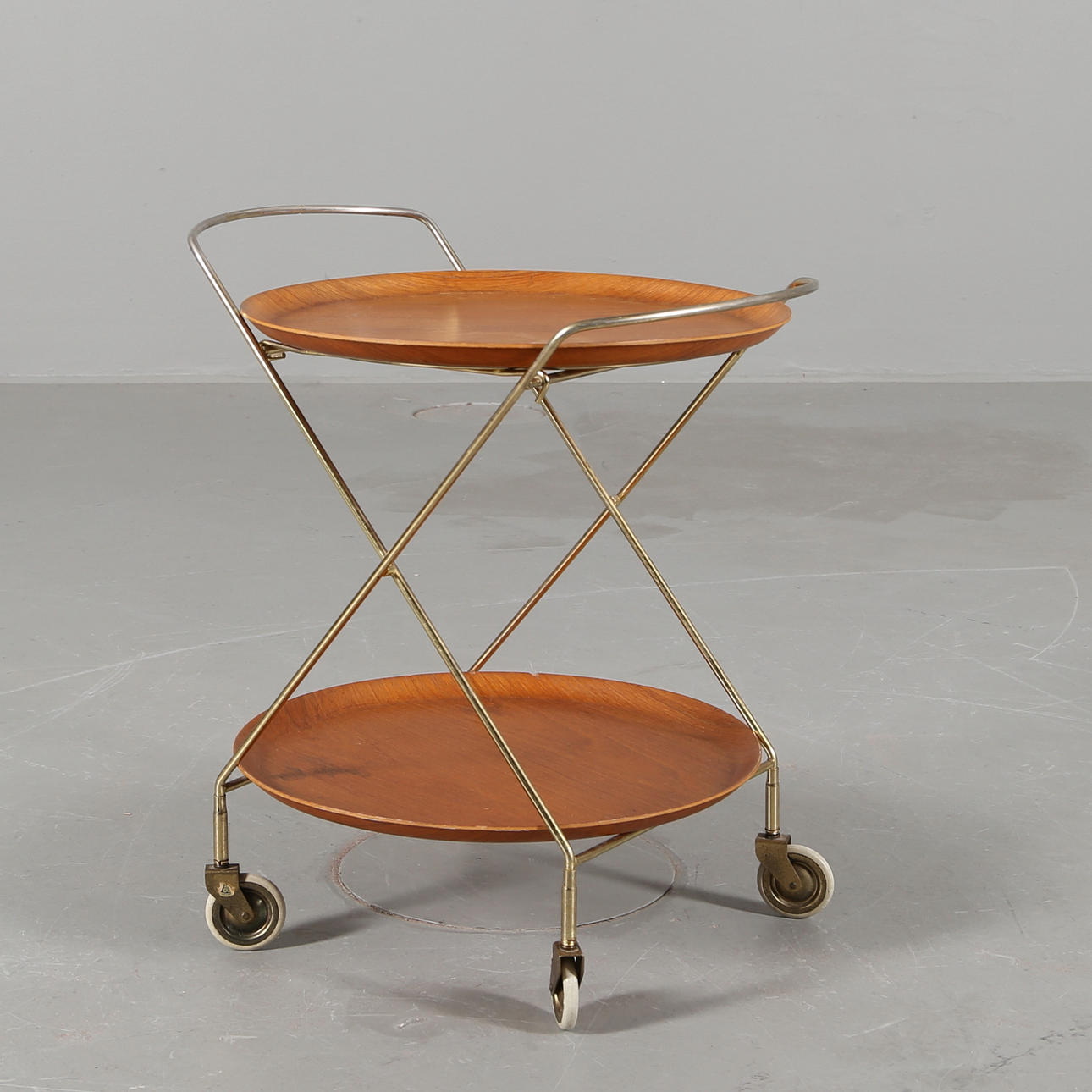 SERVERINGSVAGN, Teak/Mässing, J.H fabrikerna, Sävsjö Sweden, 1950/60-tal.