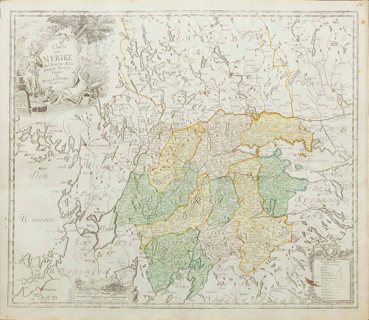 KARTA ÖVER NÄRKE, BIURMAN, CA 1750.