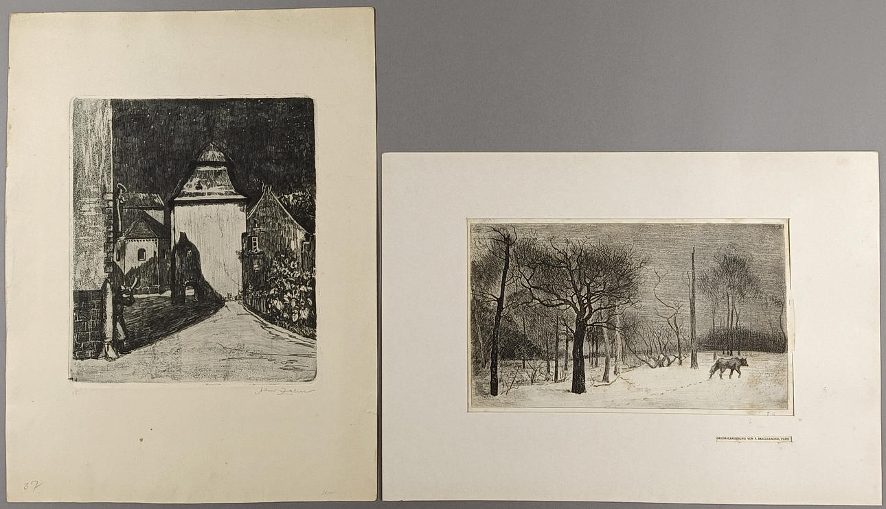 Bracquemond/Tooth - 2 graphic sheets -20th century-.