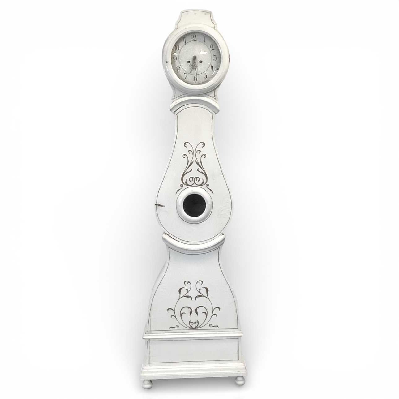 A 19th century painted floor clock.