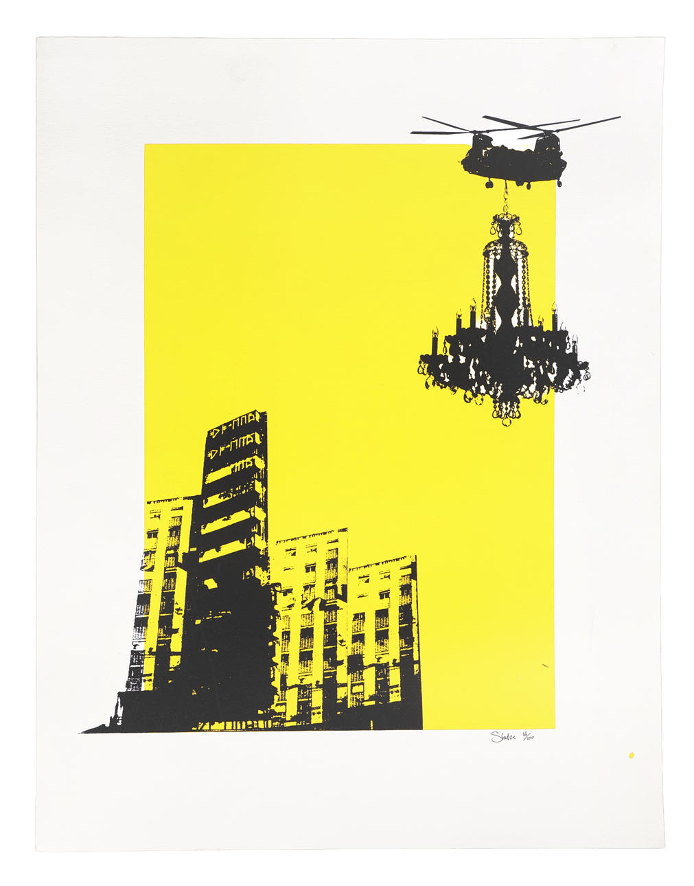 STATIC (BRITISH DUO). CHINOOK CHANDELIER SCREENPRINT.