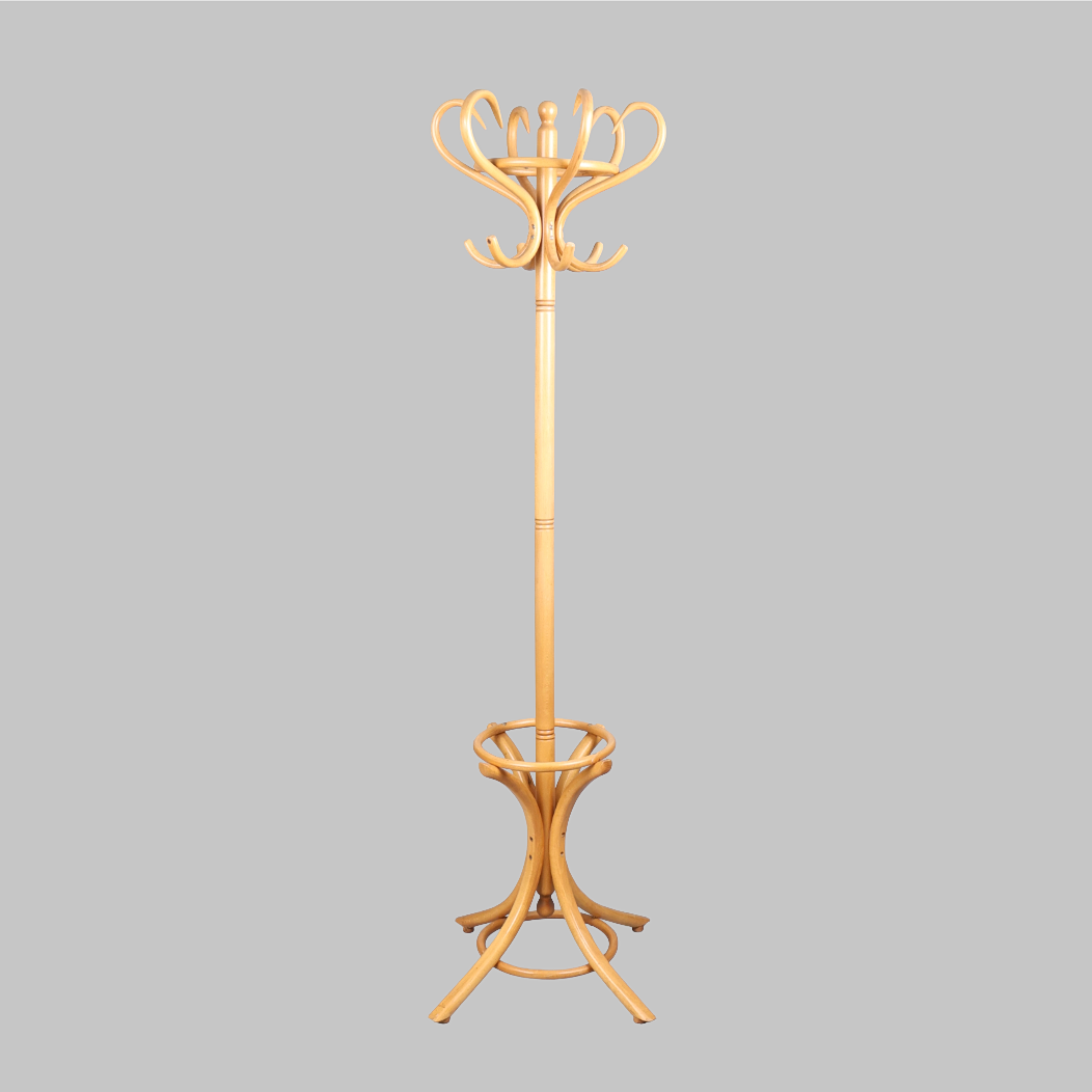 BEECH BENTWOOD COAT STAND.