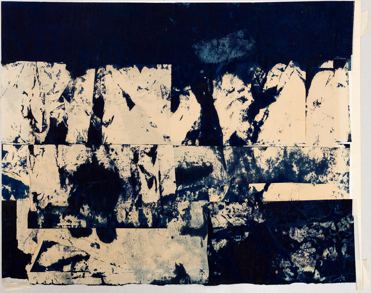 SIGVARD OLSSON(1936-). Composition in blue, mixed media, signed SO.
