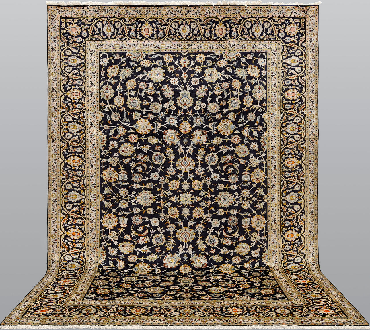 ORIENT CARPET. Blue Keshan, 340 x 220 cm.