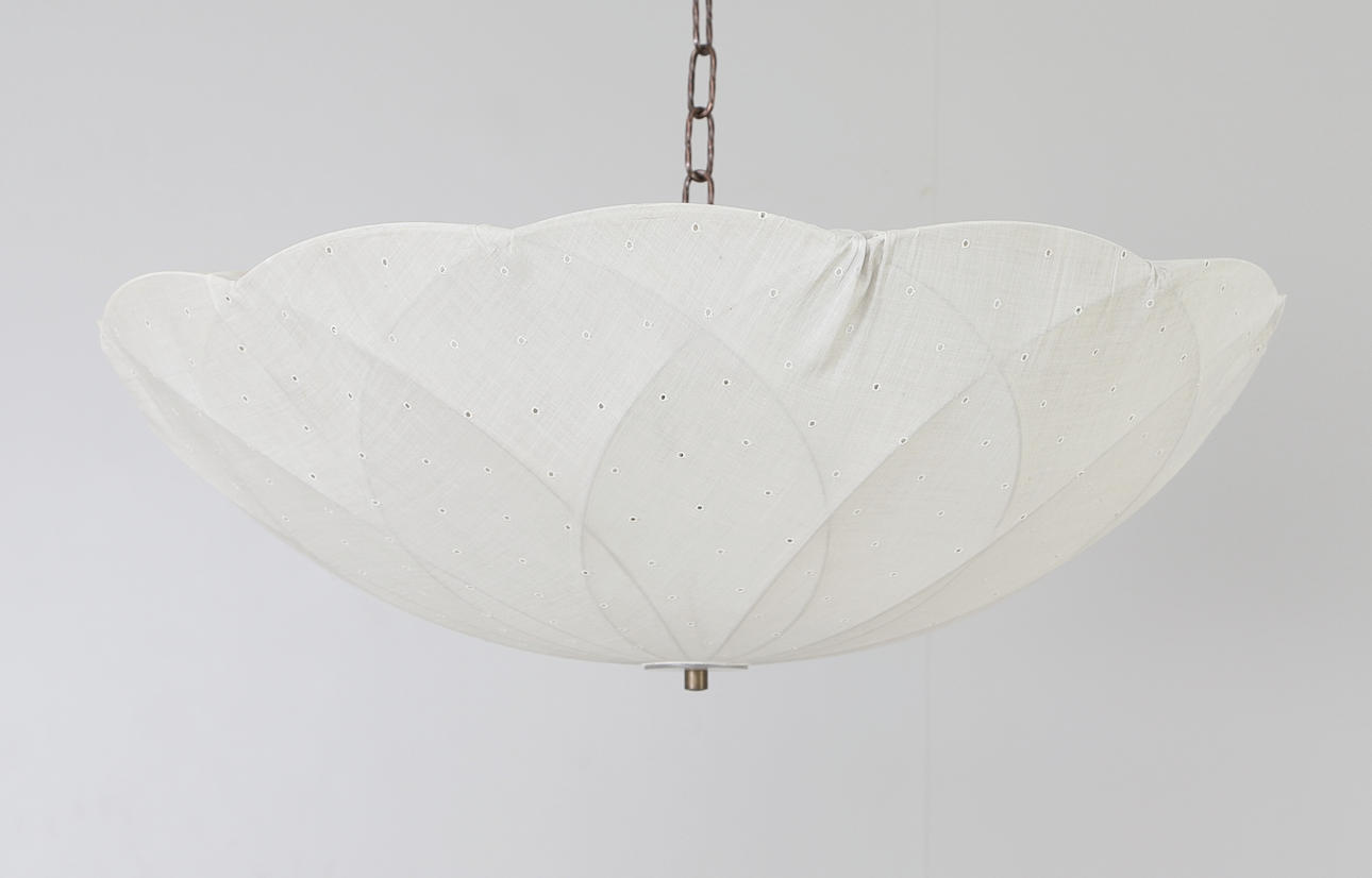 TAKPLAFOND, textil och metall, Pia lampa, Thore Ahlsén, 1900-tal.