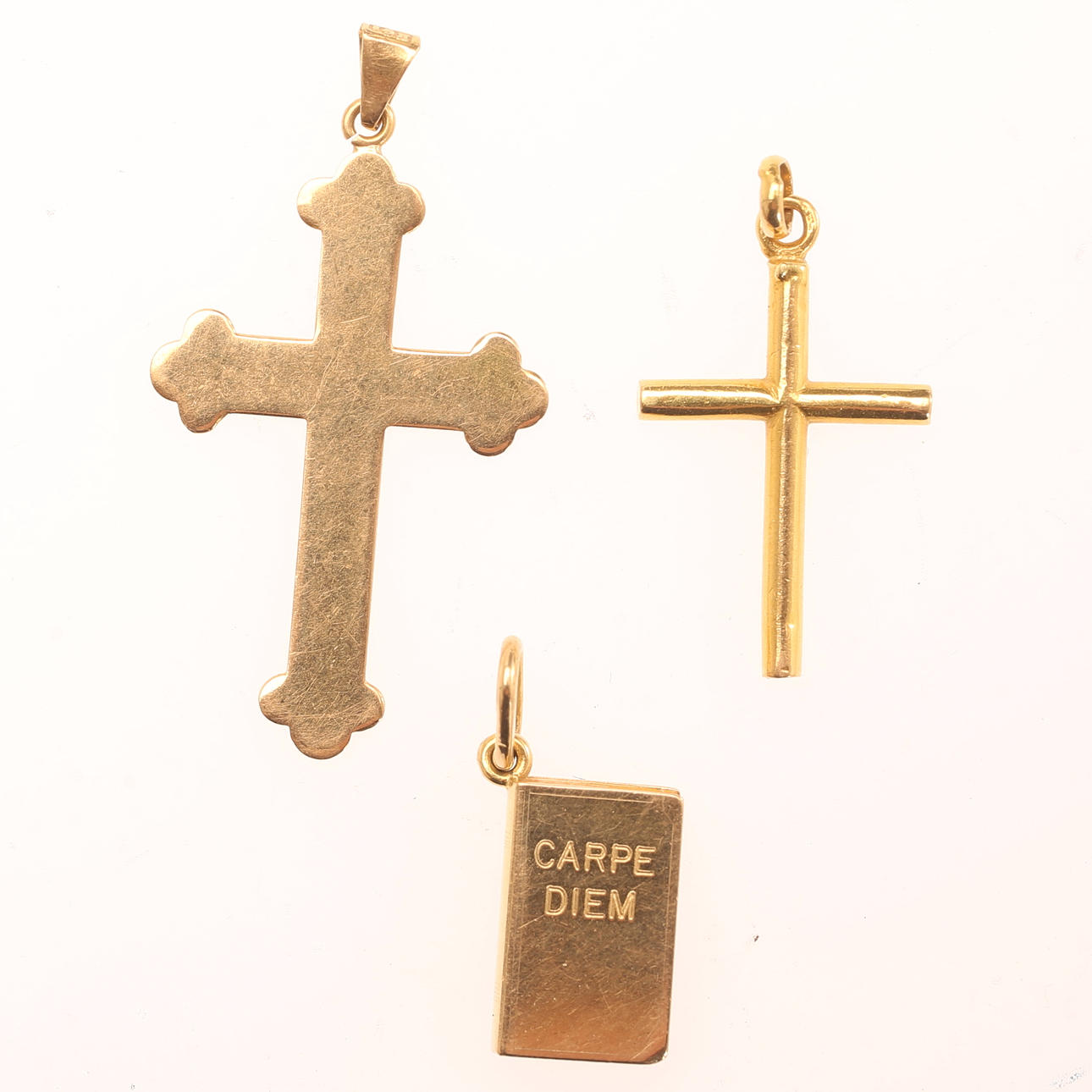 HÄNGEN, 3 stycken, 18k guld.