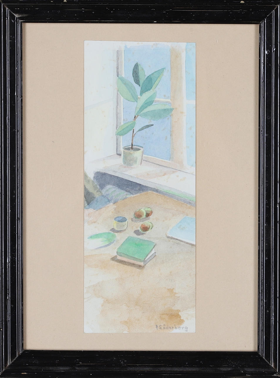 PETER SÖDERBERG. akvarell, intill fönstret, signerad.