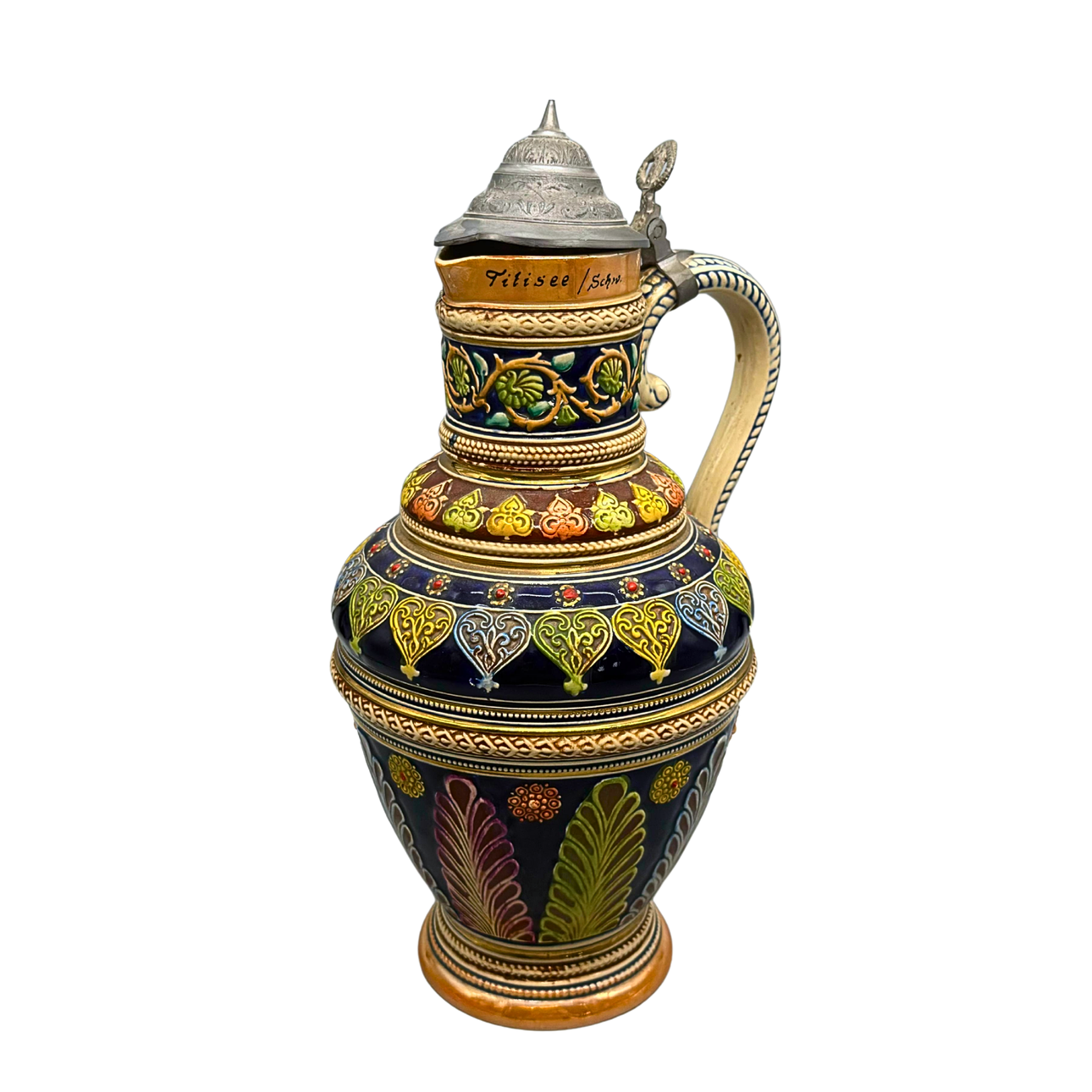 CERAMIC PITCHER WITH LID.