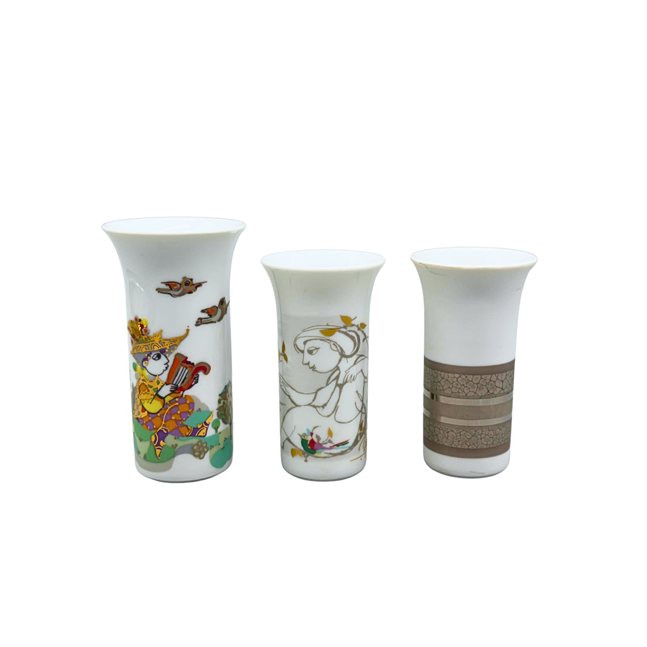 ROSENTHAL COLLECTION, MINIATURE VASES, 3. DIVIDED.