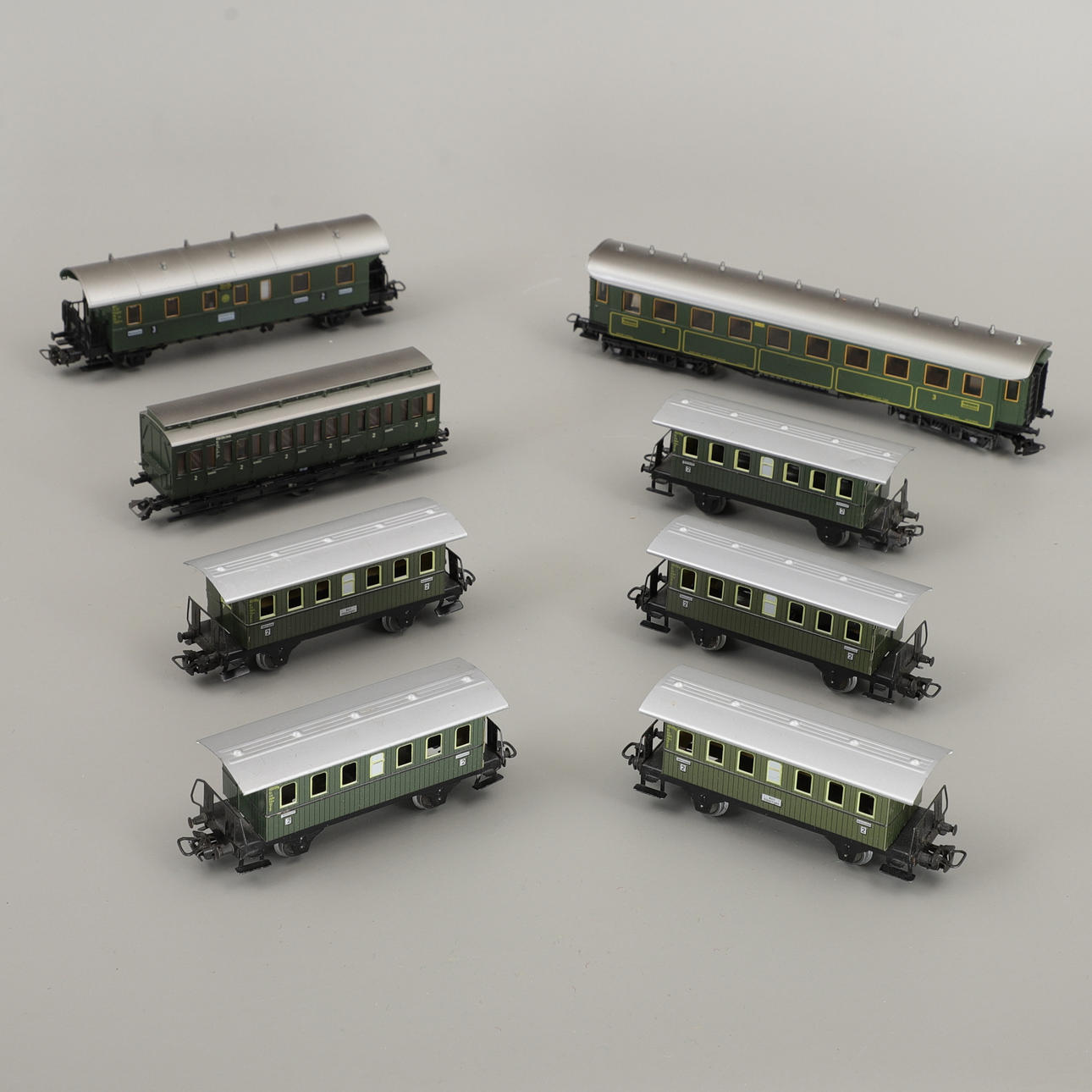 MÄRKLIN, tågvagnar, 8 st, 1900-talets andra hälft.
