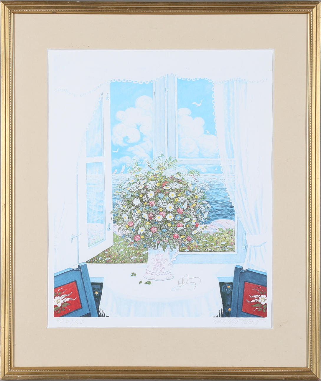 BERT HÅGE HÄVERÖ. Färglitografi, signerad samt numrerad HC 39/50.