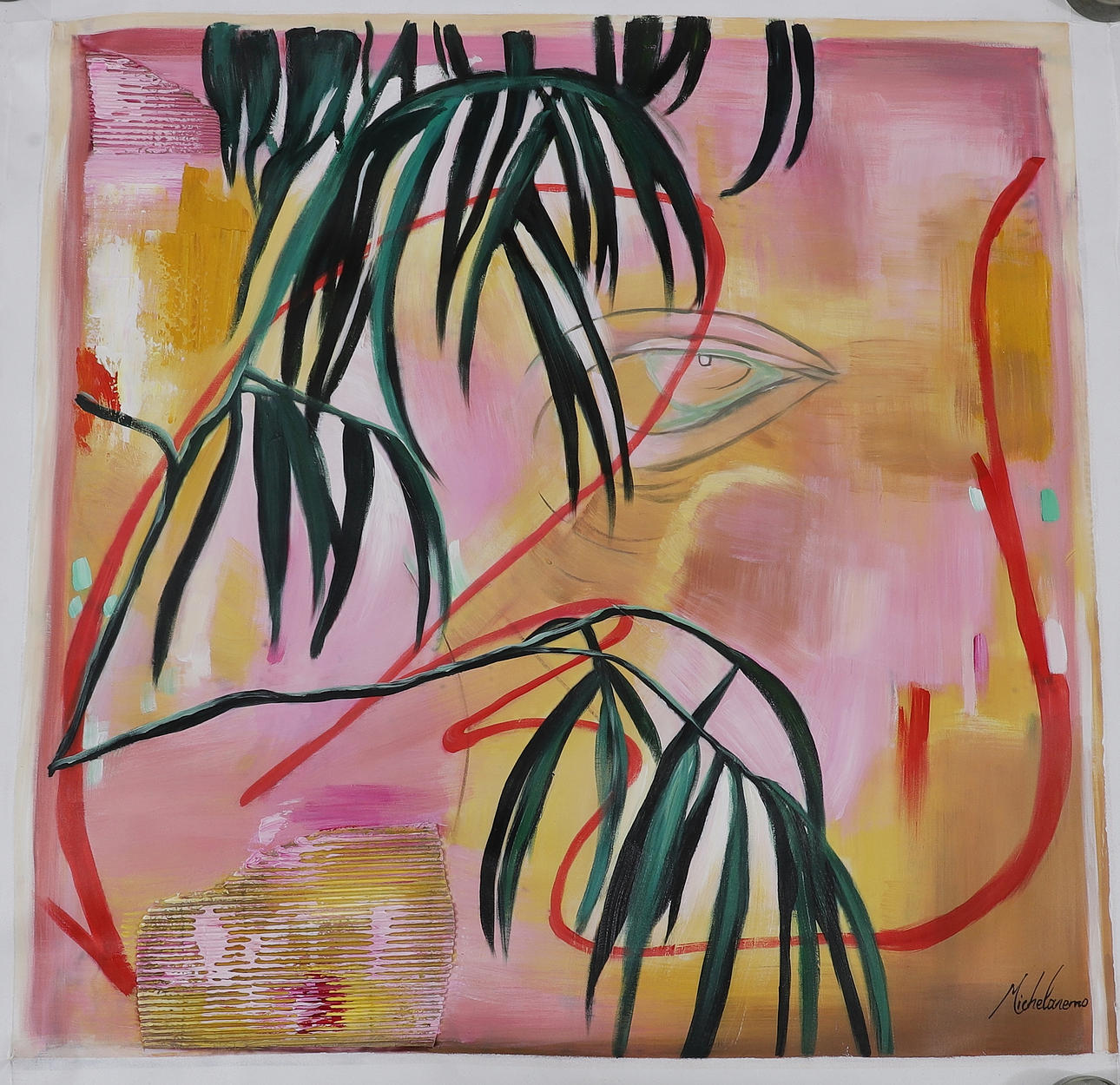 MICHELANEMO. Mixed media on canvas, signed.