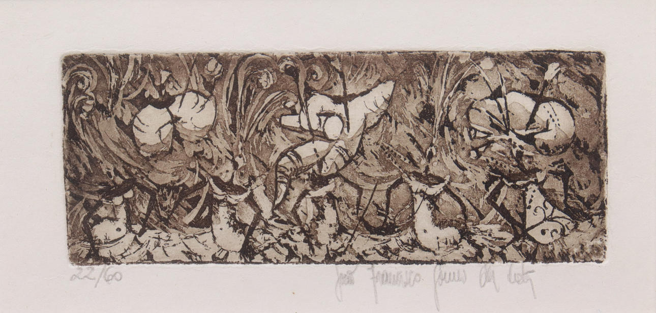 OIDENTIFIERAD KONSTNÄR. etching, composition.