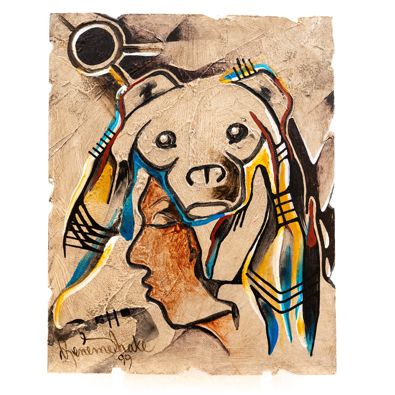 RENE MESHAKE. Oil on panel, Signed, 1999.