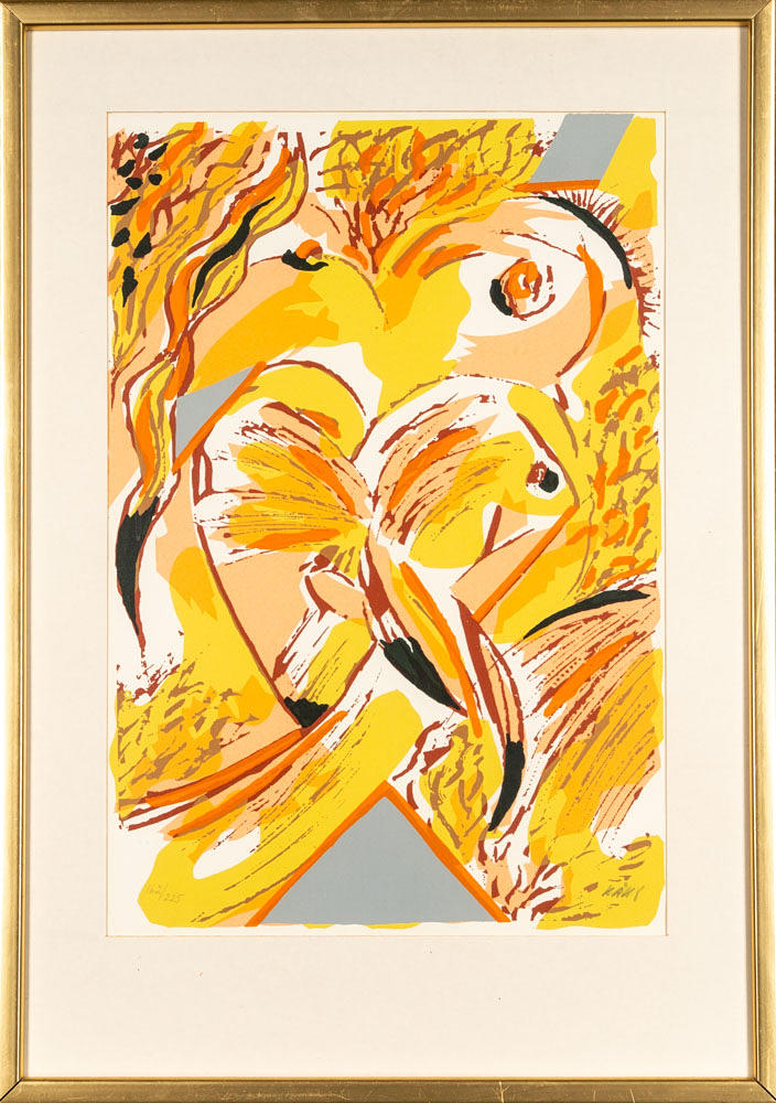 OLLE KÅKS. Lithograph in colours, Signed, numbered 132/225.