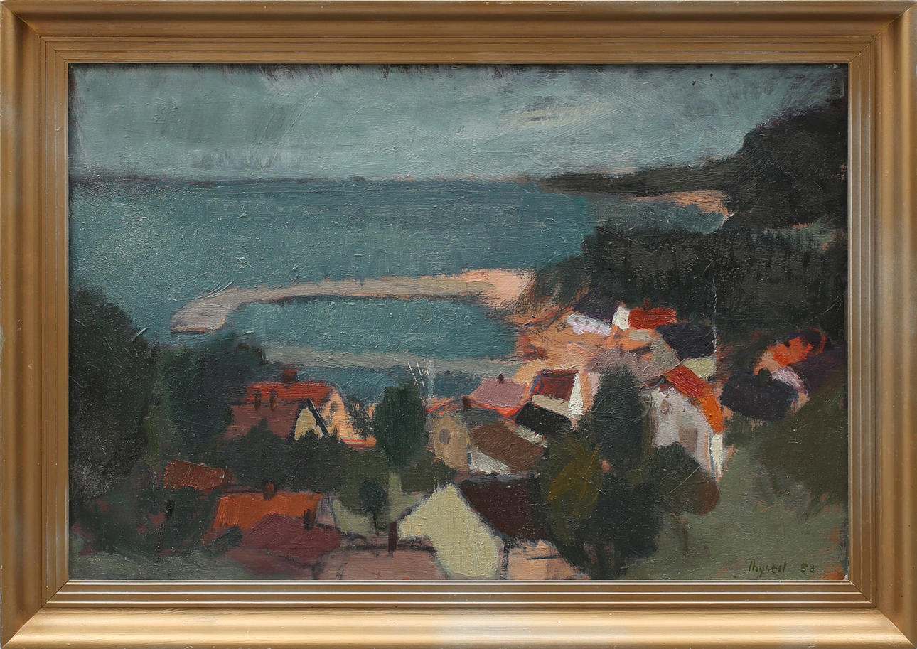 KAJ WILLY REINHOLD THYSELL. Motiv från nordvästra skåne, olja på duk, signerad Thysell.