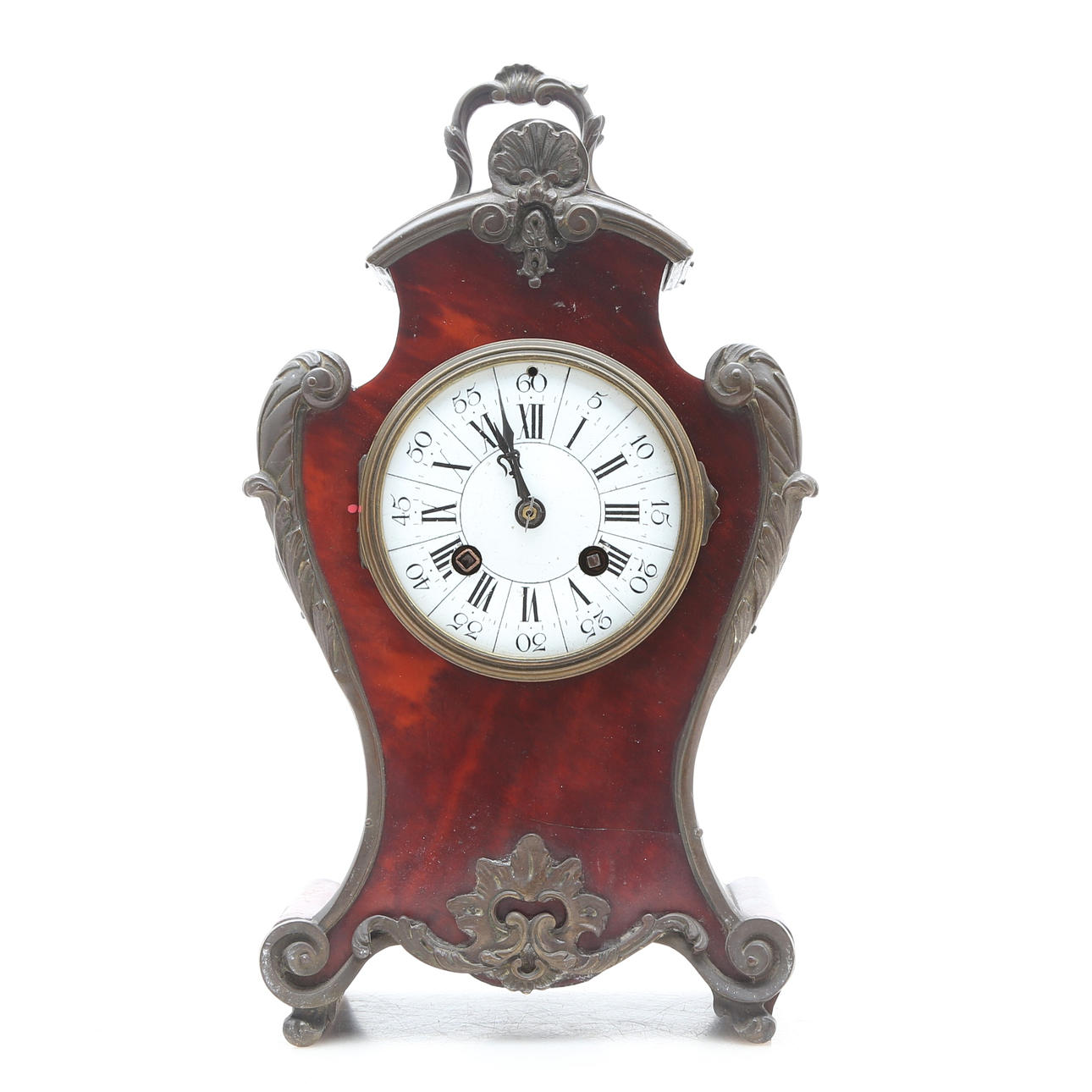 Louis XV-style table clock in tortoiseshell, circa 1930.