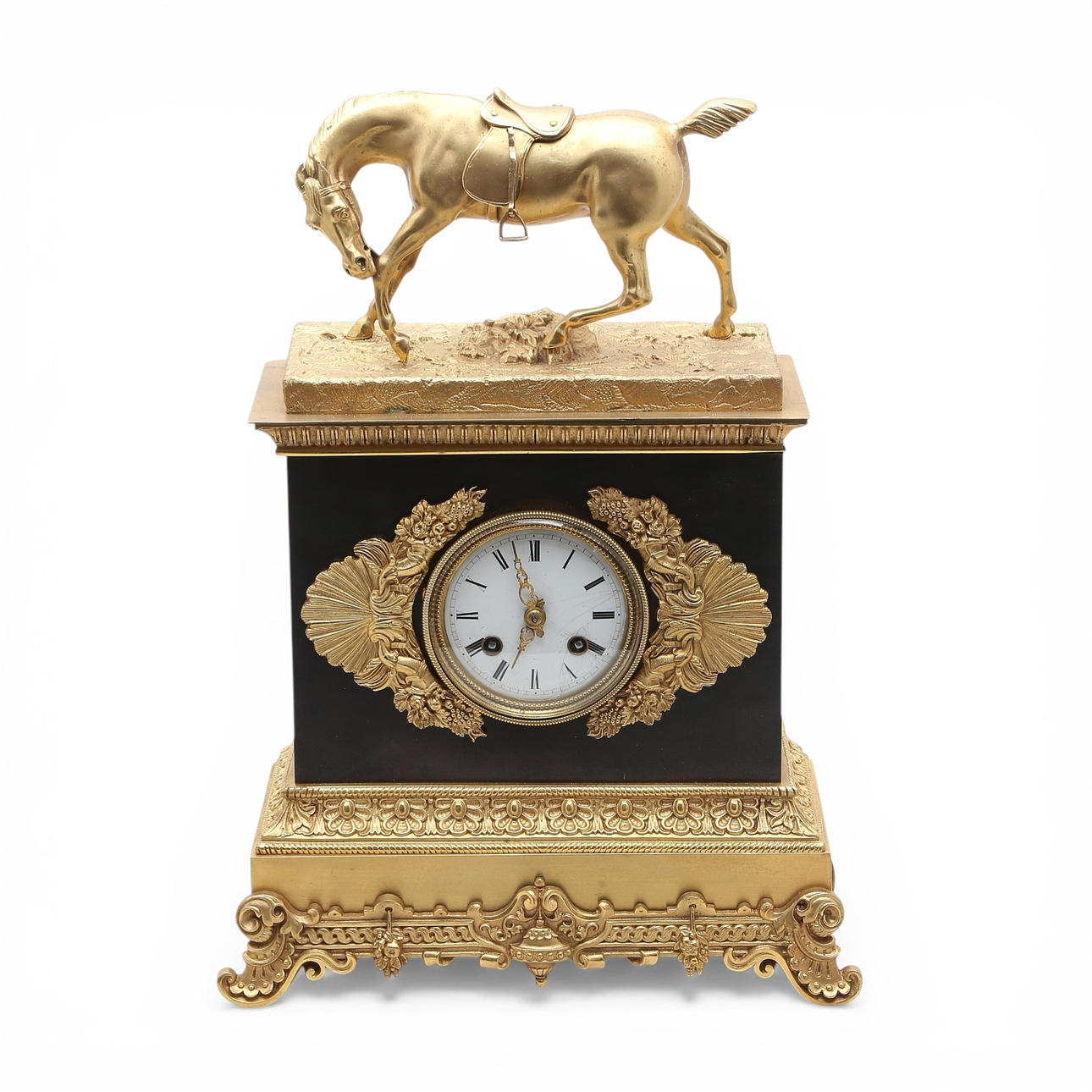 French Charles X style table clock, 19th Century.