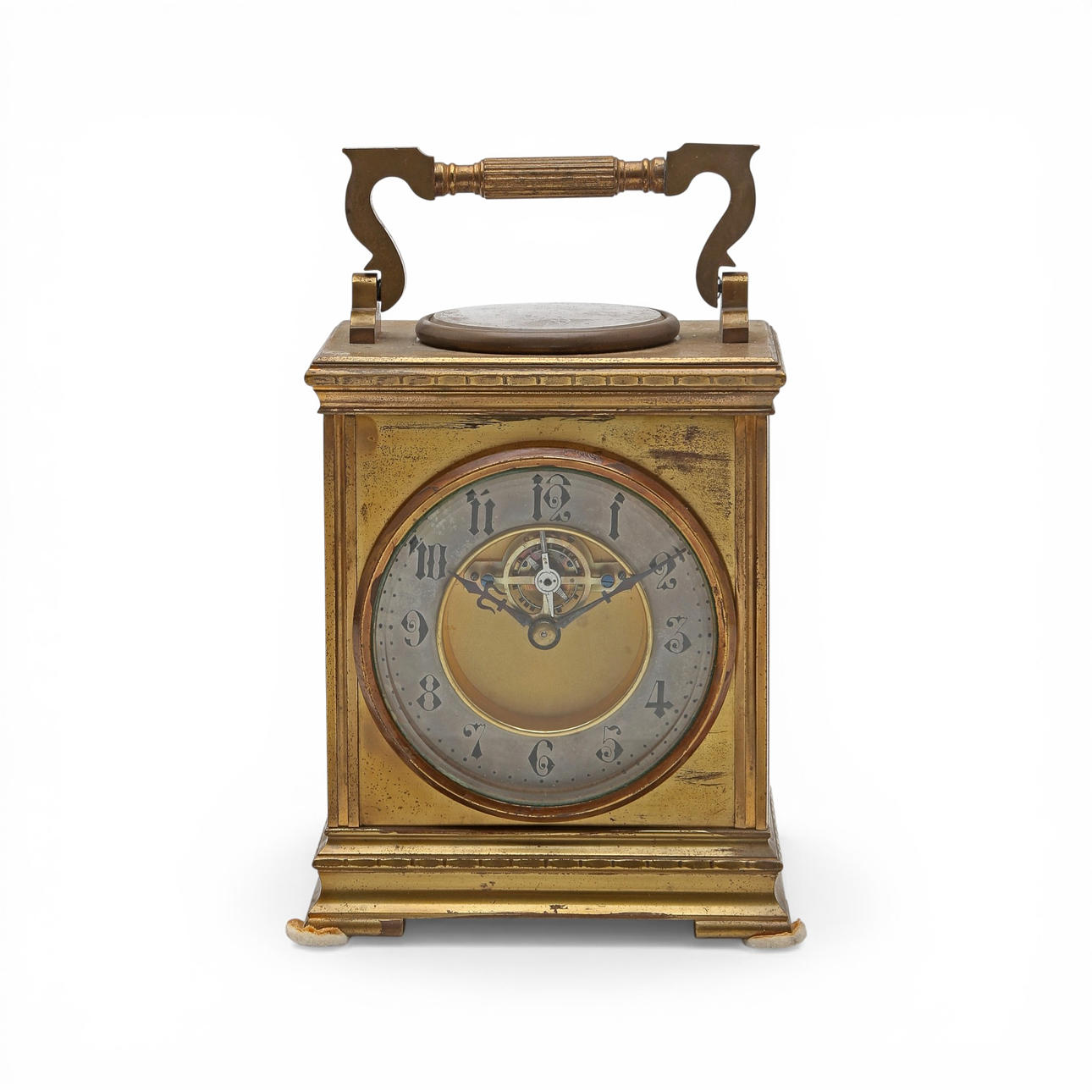 French travel clock with wheel escape and compass, late 19th Century ...